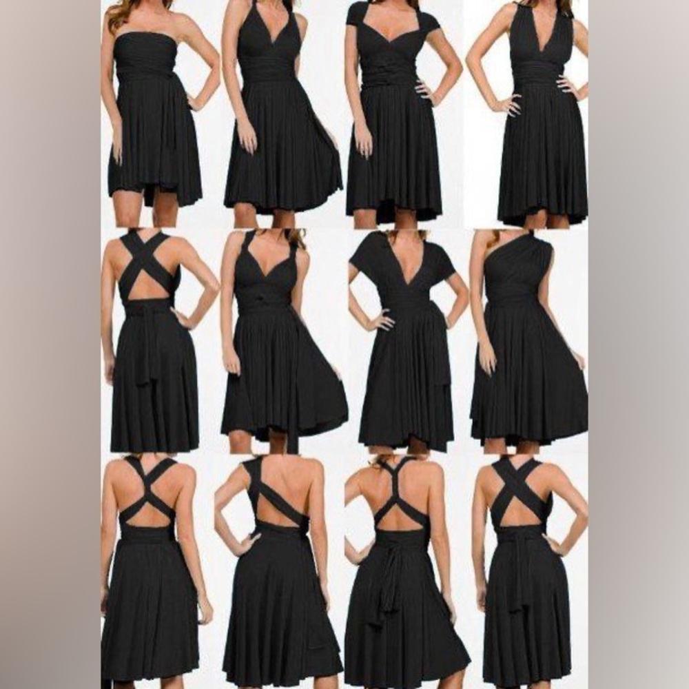 Infinity dress convertible dress black. small LITTLE BLACK DRESS short skirt.